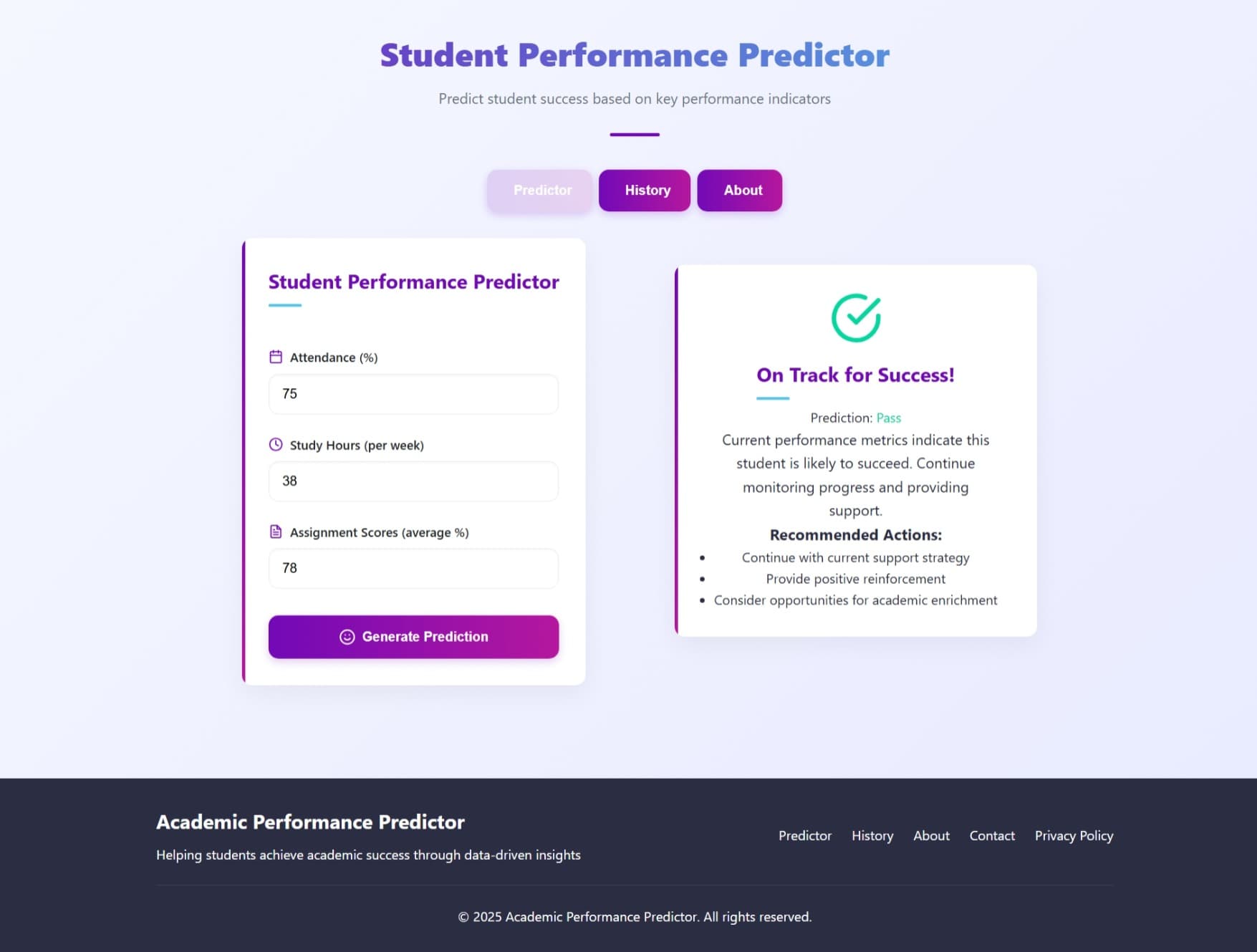 Student Performance Predictor screenshot 1